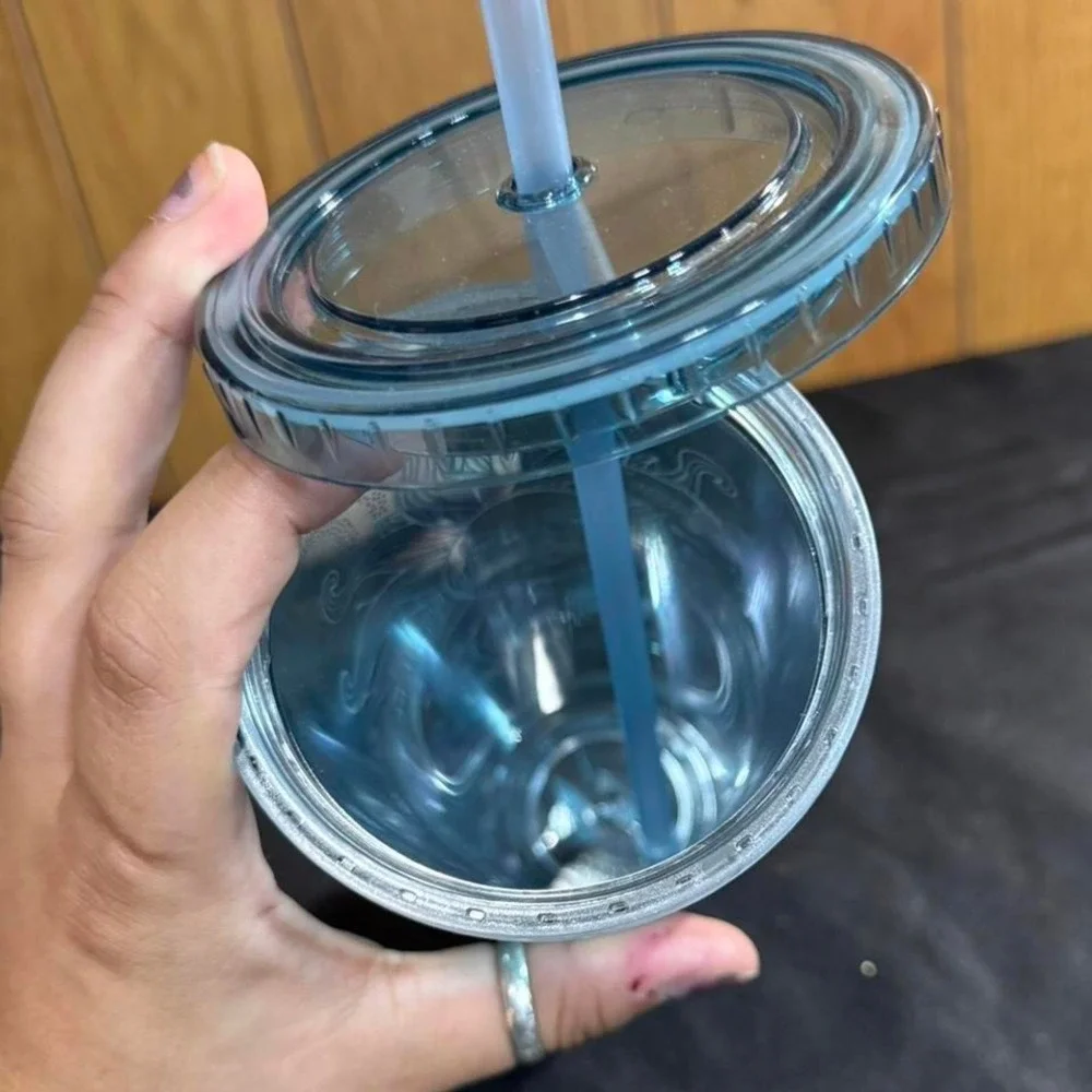 Blue and gold Celestial tumbler‎ with lid and straw